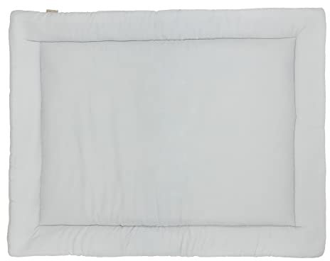 KraftKids Krabbeldecke Doppelkrepp Grau, gepolsterte Babydecke aus hochwertiger Baumwolle in den Maßen 100 x 135 cm