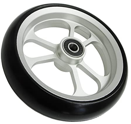 FabaCare Lenkrolle für Rollstühle, Rollstuhlrad, Ersatzrad, Rad, Aluminiumfelge, Spezialversiegelung, Silber, 5 Zoll