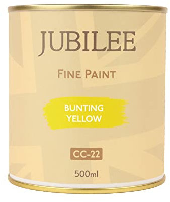 Guild Lane Jubilee Furniture Paint – Upcycle & Transform Wood, Metal & Glass – Soft Sheen Finish for Indoor & Outdoor – Durable & Easy to Apply Multi-Surface Paint (Bunting Yellow, 500ml)
