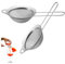 BLMHTWO 2 Pack Tea Strainer Fine Mesh Stainless Steel Small Sieve (3.15inch) with Handle Widened Edge Kitchen Colander Infuser for Loose Tea Coffee Juice Flour Spices Baking Tea Strainer