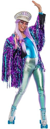 Deiters Jacke Lametta Damen pink/blau L-XL