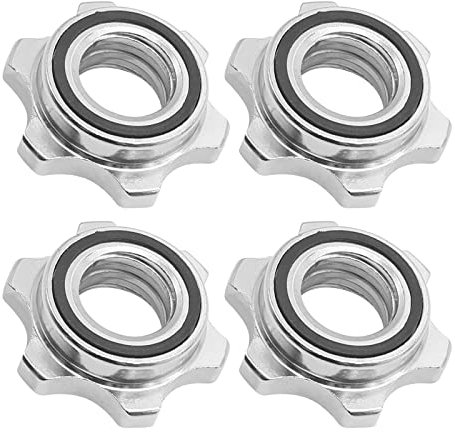 DUZFOREI 25 mm Standard-Langhantel-Spin-Lock-Verschlüsse, Schraubklemmen, Sechskantmutter, Anti-Rutsch-Halsbänder, Hantel, Gewichtheben, 4 Stück (A)