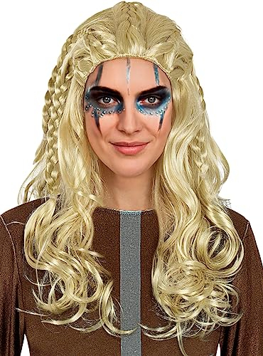 Funidelia | Wikinger Perücke für Damen Nordisch, Walküre, Barbaren, Vikings - Zubehör für Erwachsene, Zubehör für Kostüm - Braun