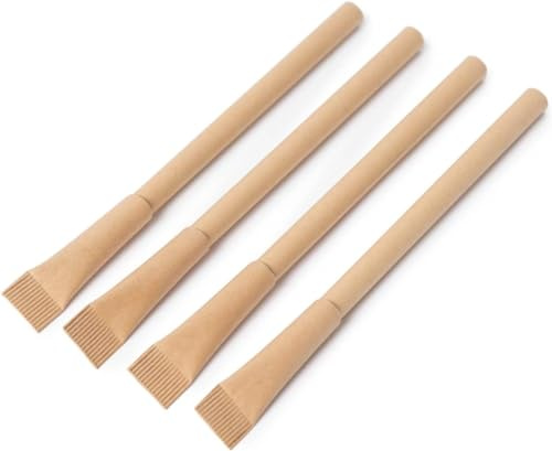 New Living Öko-Stifte – 100% plastikfreie Kugelschreiber – schwarze Tinte – Kraftpapier und Edelstahl – recycelbar und biologisch abbaubar – Öko-Bürobedarf – Öko-Produkt (50)