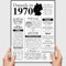 VP-DSGN Geburtstag - 1970 - Bild Plakat Zeitungsartikel Fakten zum Jahrgang - Deko Geschenkideen zum Geburtstag, Mann Frau - damals in - Poster