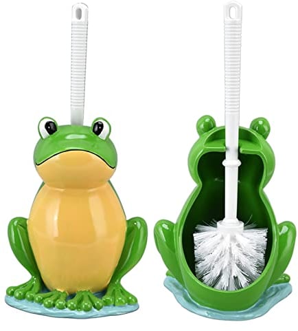 Toilettenbürste in Niedlicher Form mit Belüftetem Trockenhalter, Toilettenbürste in Froschform, Kreative Badezimmer-Reinigungsbürste mit Halter, Schüssel, Stehendes