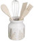 Juego de Porta Utensilios de Ramas de Stoneware Blancos y Beige para Cocina Modernas (Bote utensilios)