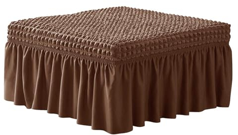 GUYIRT Ottomane Schonbezug Hockerbezug Rechteckig, Hocker Husse Rechteckig Ottoman Bezug Rectangle Waschbar Hockerabdeckung (Tiefer Kaffee)