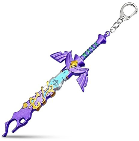 Simsky Zelda Tears of Kingdom Schlüsselring Decayed Master Sword Schlüsselanhänger, Grey, Unisex, Fantasy, Metall, Zelda-Fans, Gamer, Cosplay-Enthusiasten, Lila