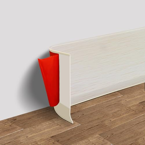 Moulure de base murale en vinyle de 10,2 cm en caoutchouc auto-adhésif flexible, design à décoller et à coller, 10,2 cm x 12,2 m, grain de bois beige