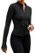 EFFAN Sportjacke Damen Yoga Shirt Laufshirt Langarm Langarmshirt Sport Running-Bekleidung Tops Kleidung Pilates Jacke Jogging Gym Clothes Oberteil Klamotten Outfit Schwarz S
