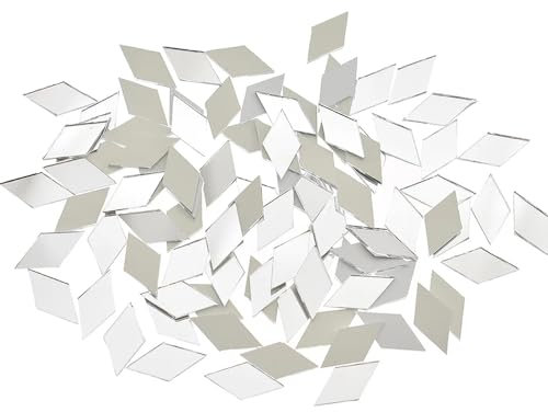 SSyang Specchi da Parete Moderni Quadrati, 200 Pezzi Set Specchi Decorativi da Parete in Vetro, 2.54 * 1.27cm, per Fai da Te, Artigianato, Specchi Decorativi per Mosaico, Soggiorno, Camera da Letto