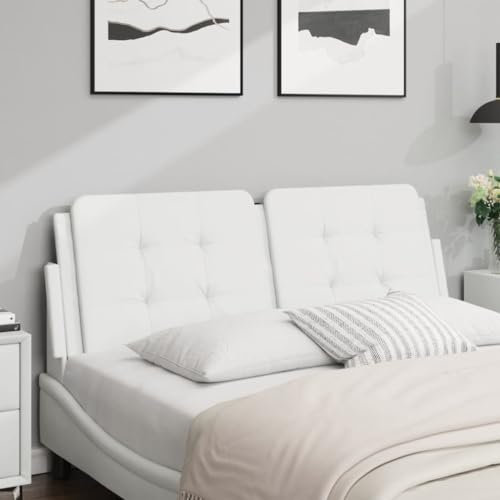 ShGaxin Kopfteil-Kissen Weiß 140 cm Kunstleder, Kopfteil Bett, Bettrückwand, Headboard, Bettrückwände, Bettkopfteilbezug, Kopfteilabdeckung - 374860
