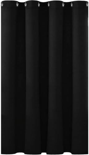 Verdunklungsvorhänge Gardinen mit Ösen, 90 x 220 cm Modern Und Langlebig, Lärmschutz Thermogardine mit Ösen, Raumteiler Blickdicht Waschbar, in Vielen Farben Und Größen, Schwarz