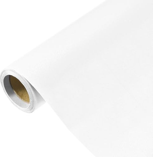 QUARKZMAN 118 x 15.7 Weiße Tapete, Abzieh- und Aufklebetapete, weißes Kontaktpapier einfarbiges Vinyl selbstklebende Wandtapete dekorativ zur Wandabdeckung