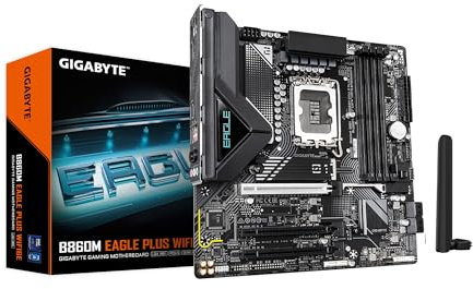 GIGABYTE B860M Eagle Plus WIFI6E Intel Core Ultra (Series 2) LGA 1851 Motherboard, mATX, DDR5, 2X M.2, PCIe 5.0, USB-C, WIFI6E, 2.5GbE LAN, EZ-Latch