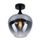 GLOBO Deckenlampe Rauchglas Wohnzimmerleuchte Deckenleuchte Schlafzimmer, Metall schwarz, 1x E27, DxH 24x31,5 cm