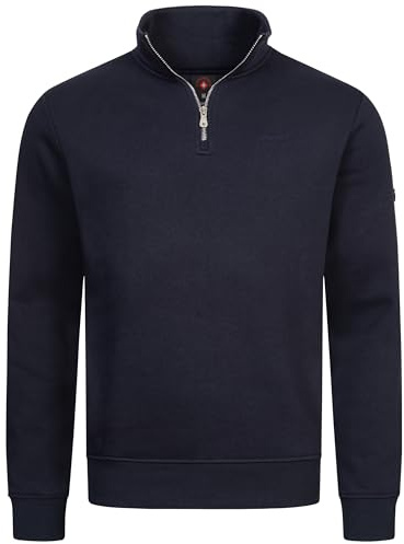 Höhenhorn Troiberg Herren Pullover 1/4 Zip Sweatshirt Troyer mit Kragen Blau 3XL Blau 3X-Large