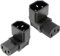 SEMINISMAR IEC-Stecker C14 auf C13-Buchse,2PCS C14 AUF C13 NETZADAPTER,IEC Stecker C14 unten&Oben gerichtet,C14 auf C13,Kaltgerätestecker Gewinkelt,Steckdose 90 Grad Adapter,Power Extension