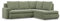 Mebligo - Ecksofa mit Schlaffunktion und 2 Bettkasten Cord - Grün 230x89x200 (BxHxT) FORESTA - Rechts Eckcouch, Sofas & Couches, Couch L Form, Cauchsofa, Sofa Wohnzimmer, Ecke Sofa