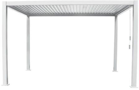 Pergola Palmas da Giardino in Alluminio Bianco, 3x3,6 m, Altezza 240 cm, Copertura a Lamelle