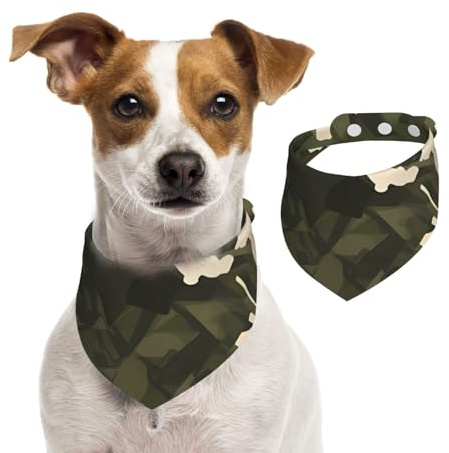 Army-Camouflage-Hundehalstücher, waschbar, verstellbar, Dreieckstuch für Hunde, süße Haustier-Lätzchen für mittelgroße und große Hunde, Welpen und kleine Katzen