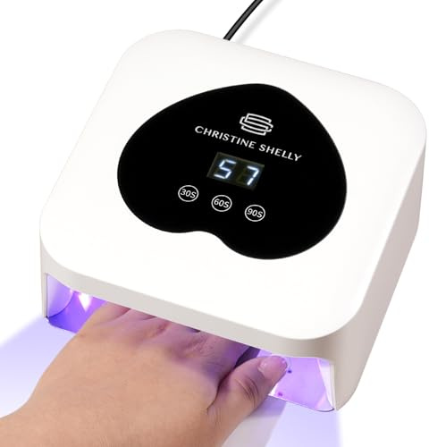 Nail UV Lamp, CHRISTINE SHELLY 48w Gel Polish LED Dryer with Display Auto Sensor and 3 Timer Settings Nail Curing Light Home Beginner DIY Sparkly Rhinestone