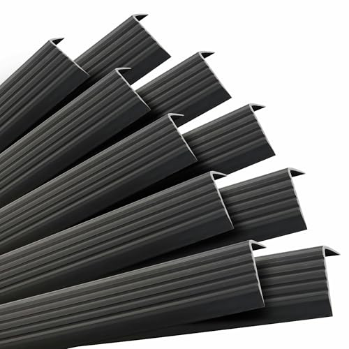 Quest Treppenkantenprofil Selbstklebend 40x25mm – Antirutsch Treppenkantenschutz aus Kunststoff PVC – 100cm – Set (Schwarz, 10 Stück)