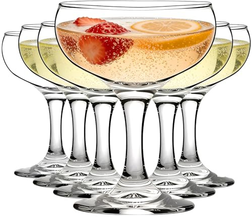 Gläser Set 6-teilig, 235 ml Champagner-Saucers – Martini-Cocktailgläser