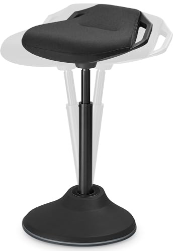SONGMICS UOSC02BK Bürostuhl, Stehstuhl, verstellbar von 62 bis 87 cm, bequemer und atmungsaktiver Sitz, Schwarz