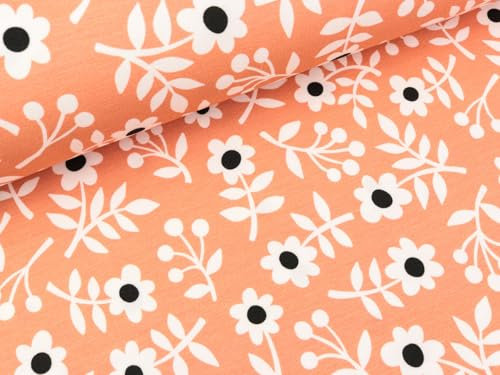 Fabulous Fabrics Mono Flower Digital GOTS – Hummer| Hamburger Liebe — Meterware ab 0,5m — GOTS - Global Organic Textile Standard — zum Nähen von Kinderbekleidung, Tops und Shirts und Kleidern