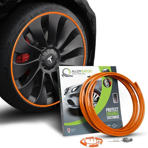 AlloyGator Felgenschutz Orange – Schützt vor Bordsteinschäden & Kratzern | Passend für Felgen bis 19 | Für alle Fahrzeugtypen | Ohne Klebstoff | 15 Farboptionen