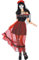 DEGUISE TOI - Déguisement Dia de los Muertos femme - Robe - Coiffe - L - Noir - Déguisements adultes - 100% Polyester - Lavage à la main - Halloween