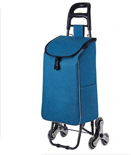 SH-gwtc Folding Shopping Trolley/zusammenklappbarer Push-Pull-Wagen, mit 6 Rädern und Abnehmbarer wasserdichte Tasche, for Lebensmitteldienst Leichte Stair Climbing Wagen (Color : F)