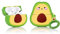 YIGEYI Silikon Hülle Kompatibel mit Airpods Pro Funny Cute 3D Cartoon Case Cover[Obstgemüseserie] (Smiley Avocado)