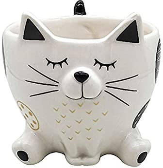 LE MONDE DES ANIMAUX Cache Pot de Fleurs - Chat Soho Blanc