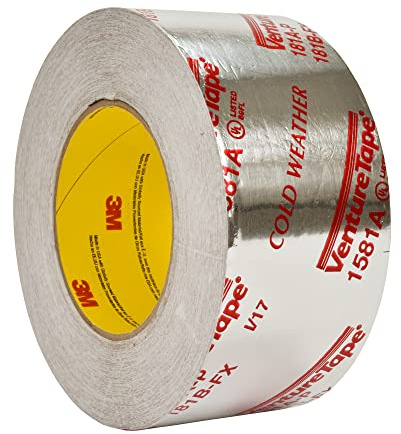 3M Venture Tape UL181A-P - Nastro in alluminio 1581A, argento, 99 mm x 55 m, 2 mil
