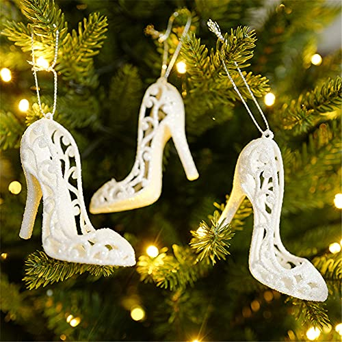 GIVBRO Weihnachtsbaum-Hängeornamente, Cartoon-High-Heel-Feder-Anhänger, Weihnachtskugeln, Urlaubsdekorationen, 3 Stück