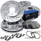 R1 Concepts Bremsen und Rotoren-Kit für vorne und hinten, Bremsrotoren und Bremsbeläge, optimale OEp Bremsbeläge und Rotoren, Hardware- und Sensor-Set, passend für Audi A6 2012–2013