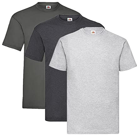 Fruit of the Loom Valueweight T-Shirt Various Colour Sets S M L XL XXL 3XL 4XL 5XL, 1 x graphite + 1 x dark heather + 1 x grey + 1 note pad, XL