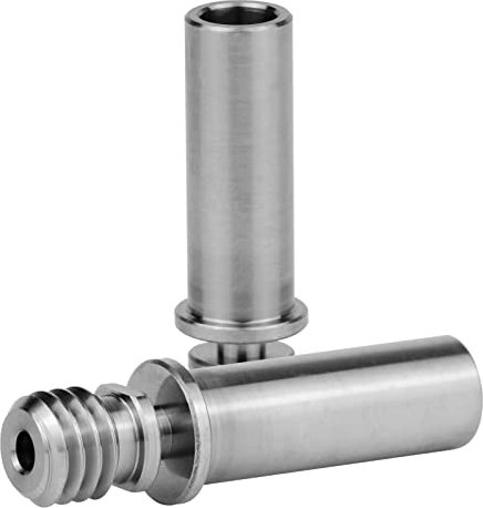 2-Pack Upgrade Ganzmetall-Titan TC4 Heatbreak, hohe Temperatur, Hals kompatibel mit Anycubic Mega S, Mega Pro, Vyper 3D-Druckerzubehör (Titanium Heatbreak)