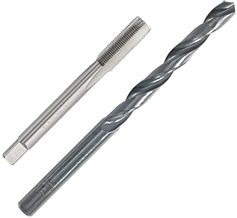 Aceteel Taraud fileté UNEF 5/16-36 avec foret de 7,3 mm, taraud fileté HSS 5/16 x 36 et foret hélicoïdal à poignée droite de 0,7 cm de diamètre