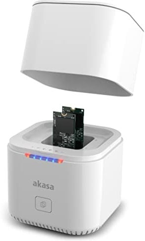 Akasa DuoDock MX M.2 SSD-Gehäuse USB-C® (USB 3.2 Gen 2) 10 GBit/s M.2 PCIe NVMe 2242, 2260, 2280 AK-DK09U3-WHCMV2