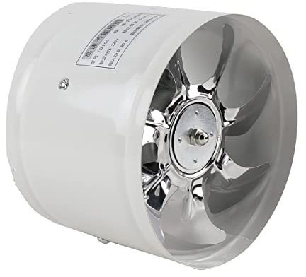 ECUTEE Rohrventilator Abluftventilator 8 Zuluft/Abluft Lüfter 200mm Inline-Rohrlüfter Luftabsauger Industrielüfter Absaugung Iedrigem Energieverbrauch Für Badezimmer Küche Weiß