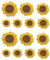 OTOTEC 14 Stücke Sonnenblumen Stickerei Patch Aufbügeln Applikationen mit Blumenmuster Nähen Reparatur Zubehör Dekoration für DIY Nähen Kleidung Jeans Hüte 7 Größe