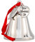 It's a Wonderful Life Ornament Glocke inspiriert Weihnachtsengel Flügel – Glänzendes Silber mit graviertem Herzanhänger und Engelsflügeln, Weihnachtsbaumschmuck mit Bändern