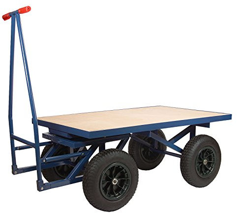 TRUTZHOLM XXL Profi Plattformwagen Palettenwagen 120x80 cm Ladefläche Palettenmaß | 500kg 0,5to Traglast | mit Bremse | Transportwagen Magazinwagen Schiebebügelwagen