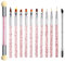ZYNERY 12 Pièces Kit Pinceau Nail Art Ongles -10 Pinceau Ongle Gel+1 Éponge Pinceaux Nail Art+1 Poussoir À Cuticules, Pinceau Acrylique Ongle Stylos De Décoration D'ongles Polyvalents Professionnels