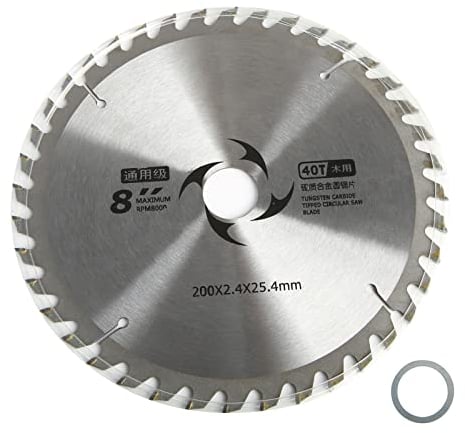Haloppe Saw Blade with 40T/60T/80T, 8 Inch 200mm Circular Saw Blade for Cutting, Double Sides Cutting Blade for Carpentry, Universal Wood Carbide Alloy Saw Blade Hardware Tool 40#