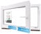 Kellerfenster Kunststofffenster weiß, BxH: 50 x 80 cm / 500 x 800 mm 2-fach Verglasung (32 mm) Dreh-Kipp inkl. Pilzkopfverriegelung, DIN Rechts (Griff Links), 70 mm Profil